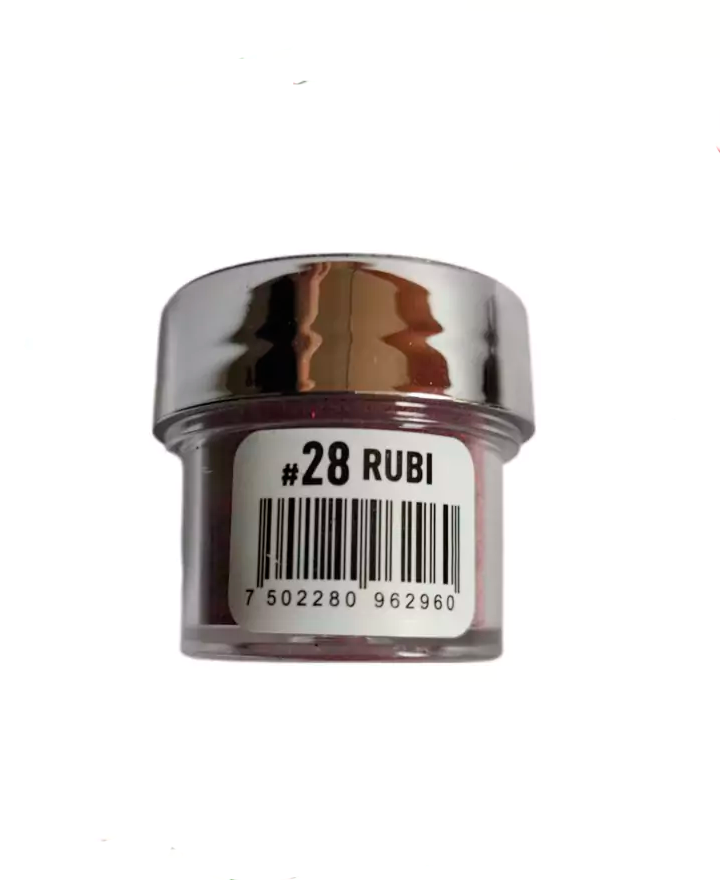 NA POLVO DE COLOR #28 RUBI/ROJO CON GLITTER 1/4 OZ