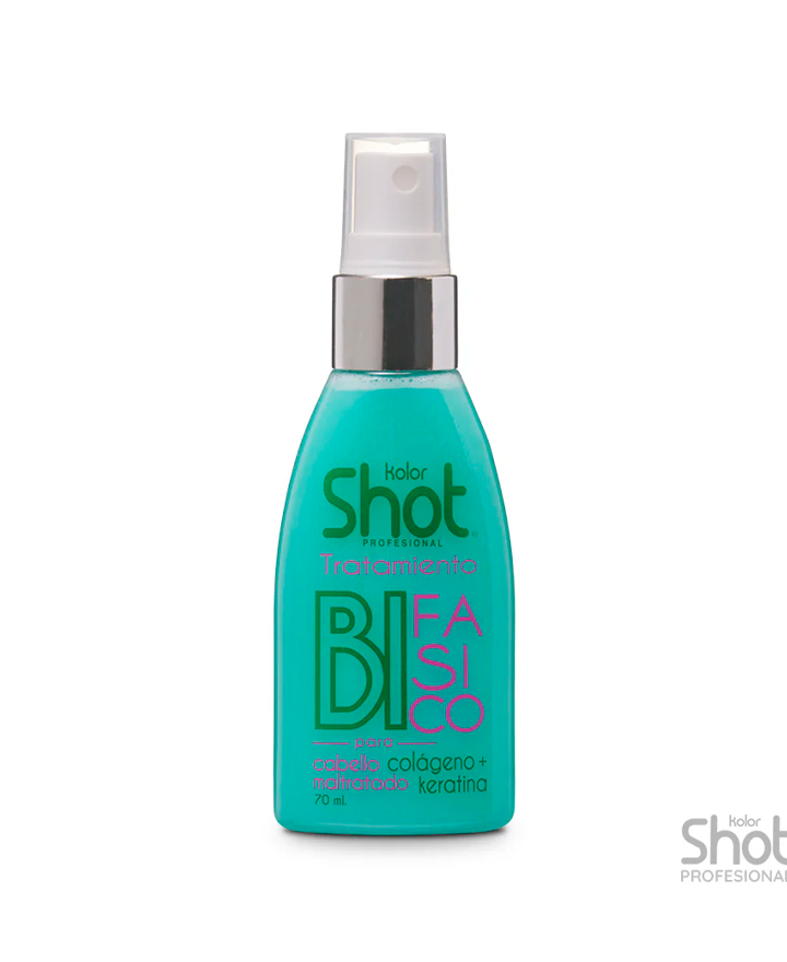 KOLOR SHOT TRATAMIENTO DOS FASES COLAGENO KERATINA 70 ML.