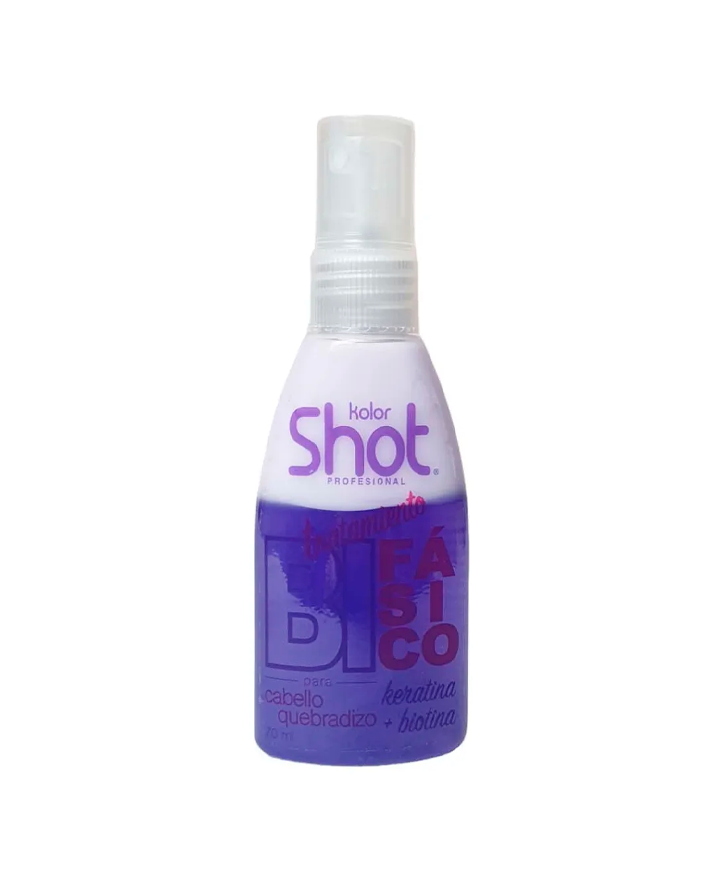 KOLOR SHOT TRATAMIENTO DOS FASES KERATINA BIOTINA 70 ML.
