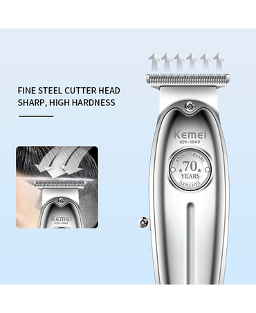 KEMEI 70TH ANNIVERSARY TRIMMER/CLIPPER KM-1949 SILVER