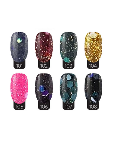 STUDIO NAILS COLECCION ACRILICOS 8 TONOS HOLOGRAM