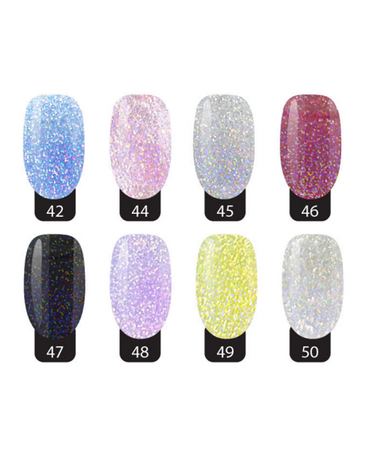 STUDIO NAILS COLECCION ACRILICOS 8 TONOS GLITTER