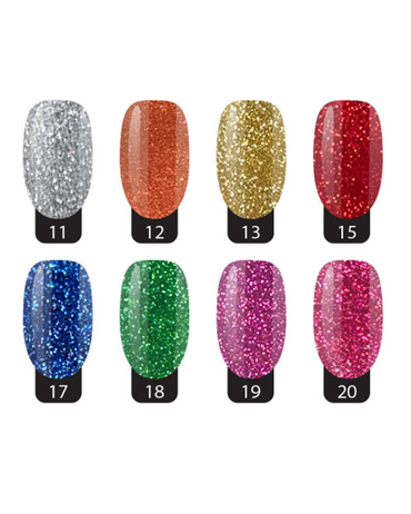 STUDIO NAILS COLECCION ACRILICOS 8 TONOS METALICA