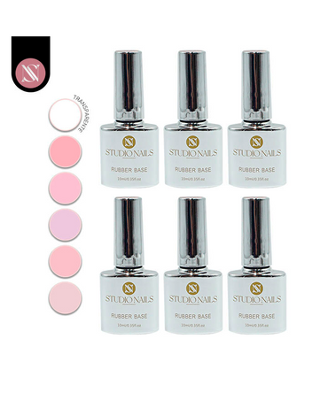 STUDIO NAILS COLECCION RUBBER 6 TONOS PINK