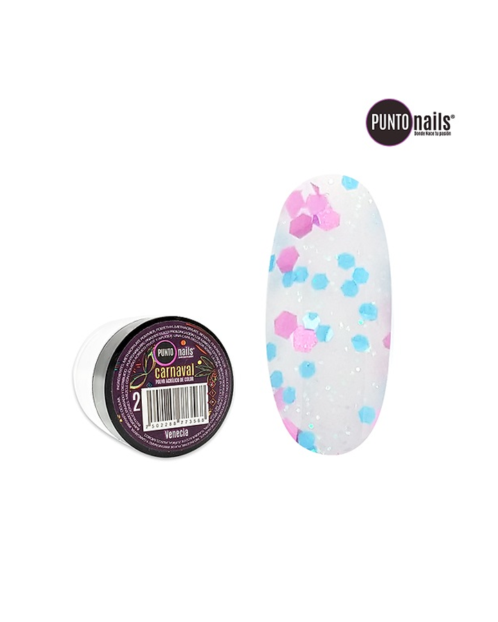 PUNTO NAILS CARNAVAL ACRILICO DE COLOR VENECIA 7 GR NO 2