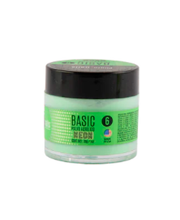 PUNTO NAILS POLVO BASIC TONO 6 VERDE NEON 1 OZ.