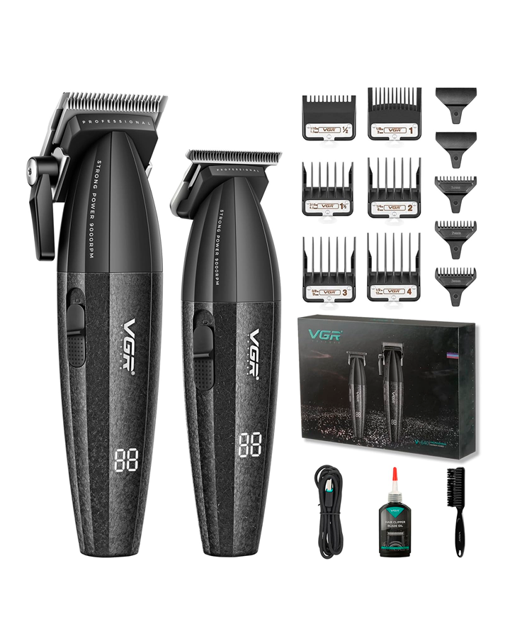 VGR BARBER PRO CLIPPER TRIMMER V-640 9000 RPM NEGRO