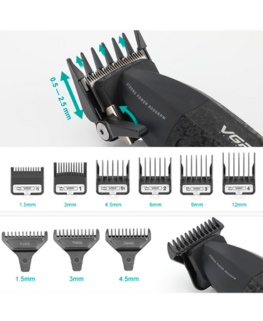 VGR BARBER PRO CLIPPER TRIMMER V-640 9000 RPM NEGRO