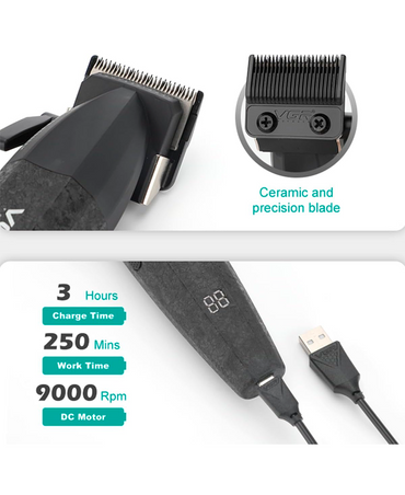 VGR BARBER PRO CLIPPER TRIMMER V-640 9000 RPM NEGRO