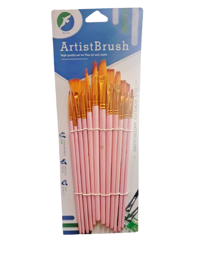BO RUI ARTIST BRUSH C/12 PIEZAS