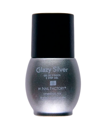 NAIL FACTORY LACCOVER ONE SHOT 10 ML. GLAZY SILVER