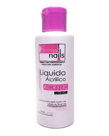 FANTASY NAILS LIQUIDO ACRILICO 4 OZ. SECADO RAPIDO TAPA ROSA