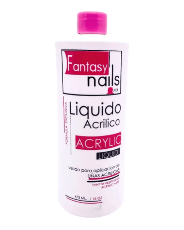 FANTASY NAILS LIQUIDO ACRILICO 16 OZ. SECADO RAPIDO TAPA ROSA