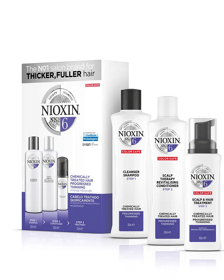 NIOXIN SISTEMA 6 QUIMICAMENTE TRATADO AFINAMIENTO EVIDENTE 300/300/150 ML.