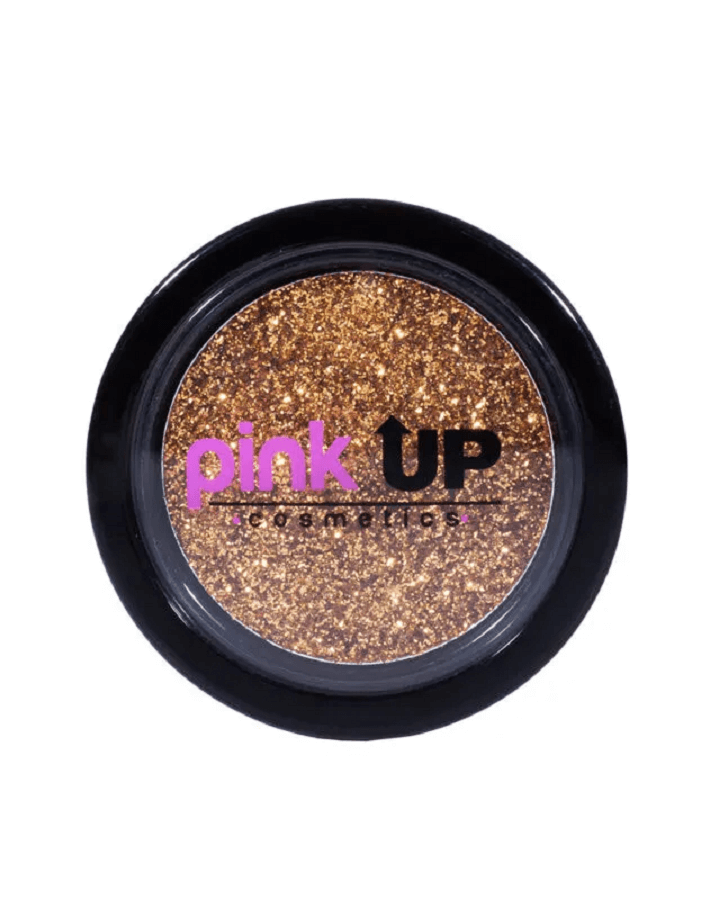 PINK UP GLITTER COMPACTO PARA OJOS Y ROSTRO PKG05 BRONZE