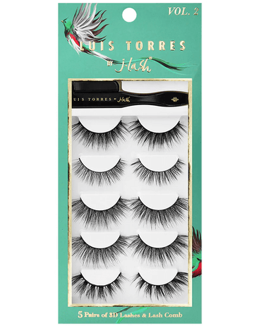 J. LASH LUIS TORRES 5 PARES DE PESTAÑAS TIRA/ CEPILLO COMB VOL.2  LTB20