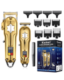 KEMEI ALL-METAL BARBER COMBO CLIPPER /TRIMMER KM-2011 GOLD