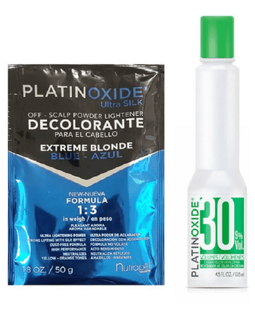 PLATINOXIDE DECOLORANTE AZUL 50 G. + PEROXIDO 135 ML. DA05