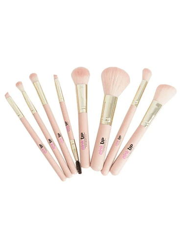 PINK UP SET 8 BROCHAS  DE COLECCION PKSETC3 COSMETIQUERA RAYAS PKC0S05