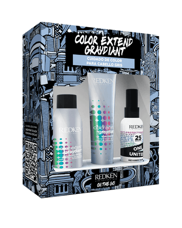 REDKEN TRAVEL KIT COLOR EXTEND GRAYDIANT SHAPOOO/CONDITIONER/25 BENEFITS