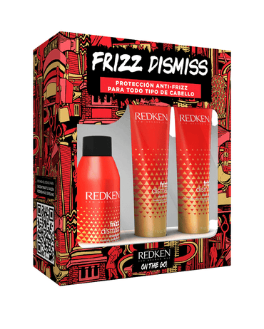 REDKEN TRAVEL KIT FRIZZ DISMISS SHAMPOO/CONDITIONER/LEAVE IN CREAM