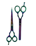 MS TIJERAS PARA ZURDOS KIT 2 LINEAL/ENTRESACAR 6 PULGADAS TITANIO 810