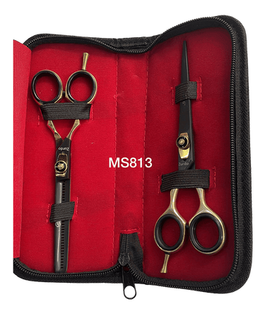 MS TIJERAS PARA ZURDOS KIT 2 LINEAL/ ENTRESACAR 6 PULGADAS BLACK 813